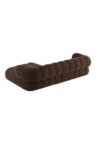 Canapé d'angle droit Koge - Marron - 5 places - Toucher velours