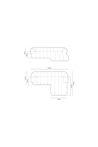 Canapé d'angle droit Koge - Marron - 5 places - Toucher velours