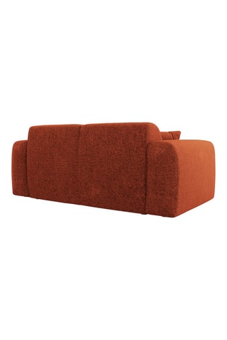 Canapé Nolio - Rouge brique - 2 places - En tissu chenille - Toucher soie