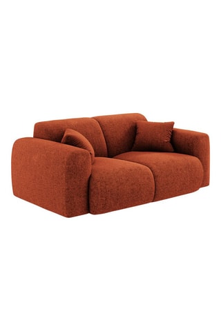 Canapé Nolio - Rouge brique - 2 places - En tissu chenille - Toucher soie