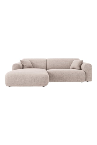 Canapé d’angle gauche Nolio - Beige - 4 places - Toucher velours