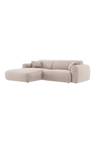 Canapé d’angle gauche Nolio - Beige - 4 places - Toucher velours