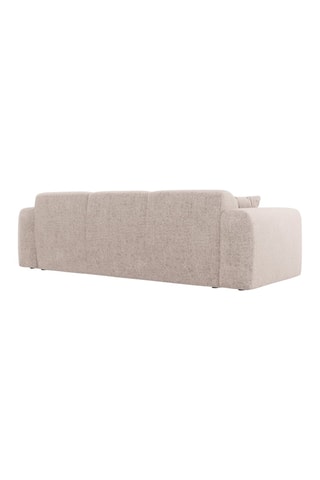 Canapé Nolio - Beige - 3 places - En tissu chenille - Toucher soie