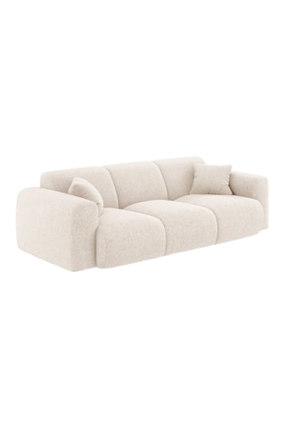Canapé Nolio - Beige clair - 3 places - En tissu chenille - Toucher soie