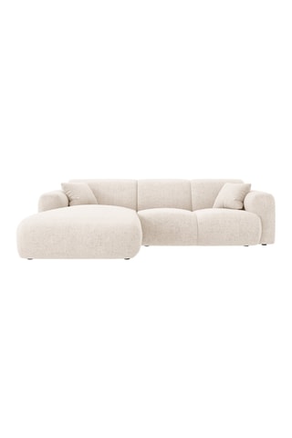 Canapé d’angle gauche Nolio - Beige clair - 4 places - Toucher velours