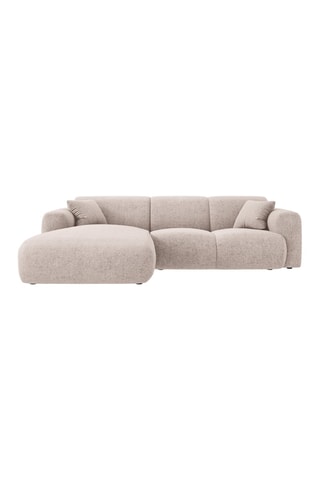 Canapé d’angle gauche Nolio - Beige - 4 places - Toucher velours
