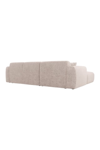 Canapé d’angle Nolio - Beige chiné - 4 places - Toucher velours