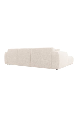Canapé d’angle Nolio - Beige chiné - 4 places - Toucher velours