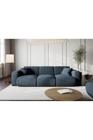 Canapé Nolio - Bleu roi - 3 places - Toucher velours