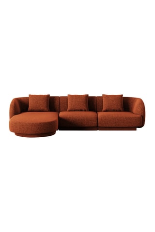 Canapé d'angle gauche Tulum - Terracotta - 4 places - Tissu chenille
