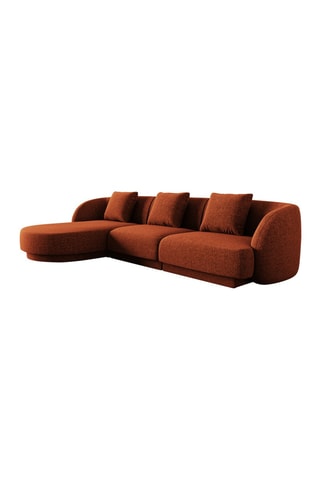 Canapé d'angle gauche Tulum - Terracotta - 4 places - Tissu chenille