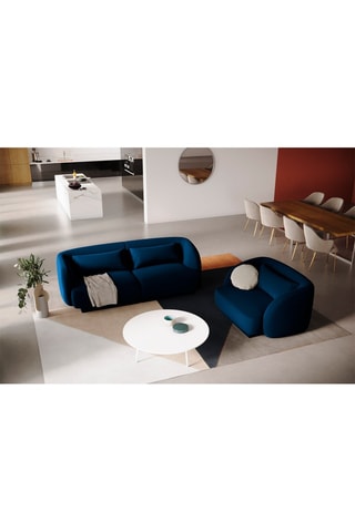 Canapé Tulum - Bleu roi - 2 places - Tissu Tissu velours