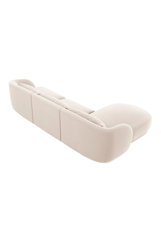 Canapé d'angle gauche Tulum - Beige clair - 4 places - Tissu velours