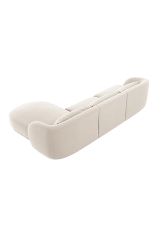 Canapé d'angle droit Tulum - Beige clair - 4 places - Tissu velours