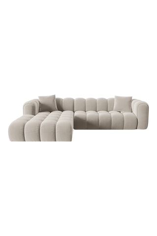 Canapé d'angle gauche Astro - Beige - 4 places - En tissu velours
