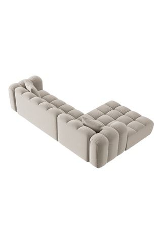 Canapé d'angle gauche Astro - Beige - 4 places - En tissu velours