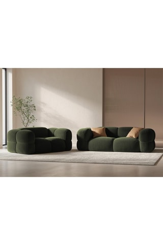 Canapé Loretto - Vert - 2 places - Toucher velours