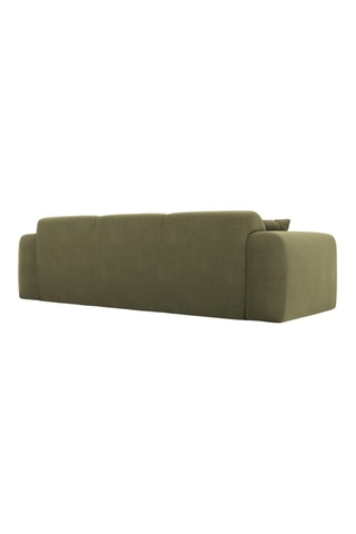 Canapé Nolio - Vert olive - 3 places - En tissu velours