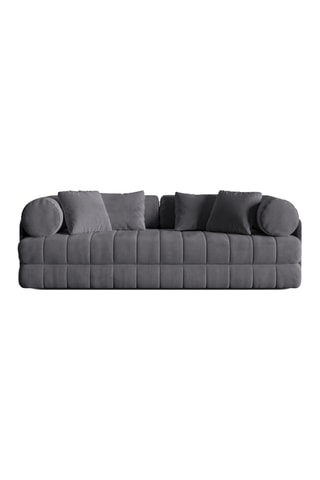 Canapé convertible Kemi - Gris foncé - 3 places - En tissu velours