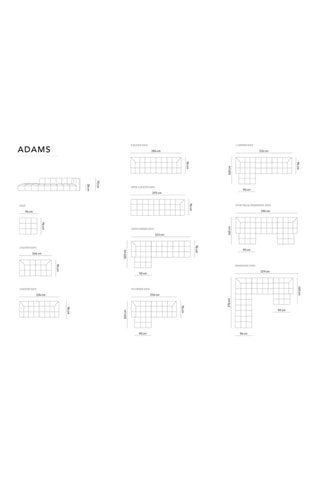 Canapé modulable Adams - Beige - 5 places - Tissu toucher velours