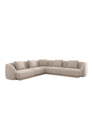 Canapé d'angle réversible Tulum - Beige - 5 places - Toucher soie