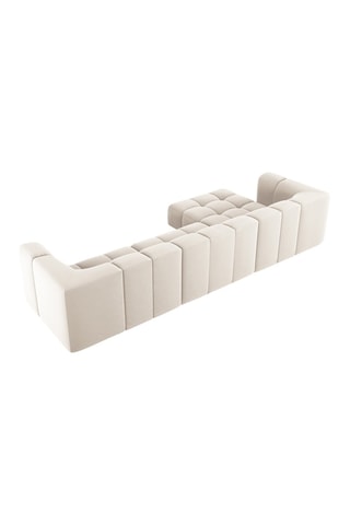 Canapé modulable Adams - Beige clair - 5 places - Tissu toucher velours