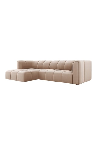 Canapé modulable Adams - Beige - 3 places - Tissu toucher velours