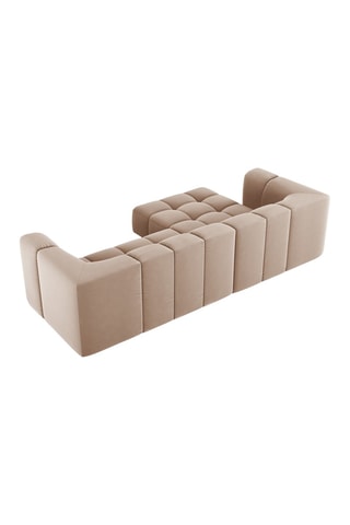 Canapé modulable Adams - Beige - 3 places - Tissu toucher velours