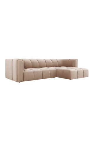 Canapé modulable Adams - Beige3 places - Tissu toucher velours