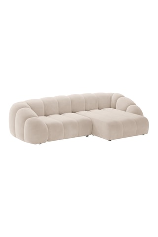 Canapé d’angle droit Lyna - Beige - 4 places - En velours