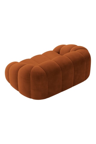 Canapé Lyna - Rouge brique - 2 places - En tissu velours
