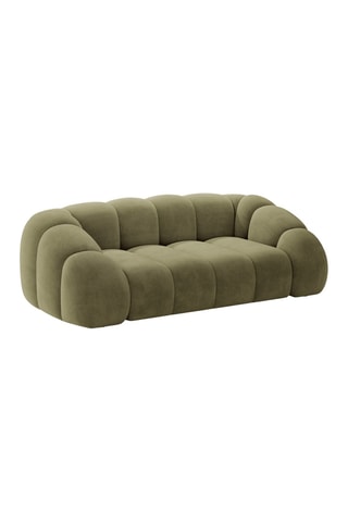 Canapé Lyna - Vert - 3 places - En tissu velours