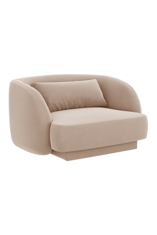 Fauteuil Tulum - Beige - Tissu velours