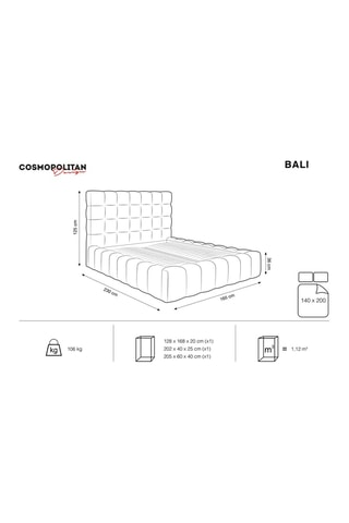 Lit-coffre Bali - Noir - Toucher velours