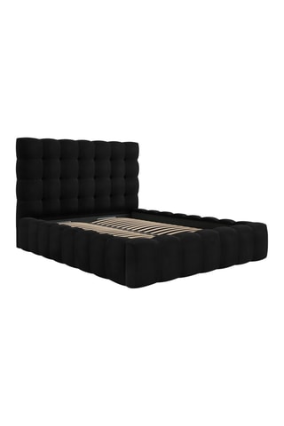 Lit-coffre Bali - Noir - Toucher velours