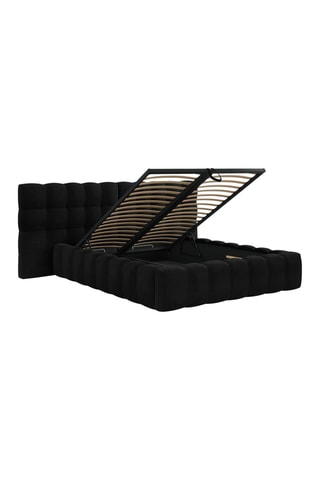 Lit-coffre Bali - Noir - Toucher velours