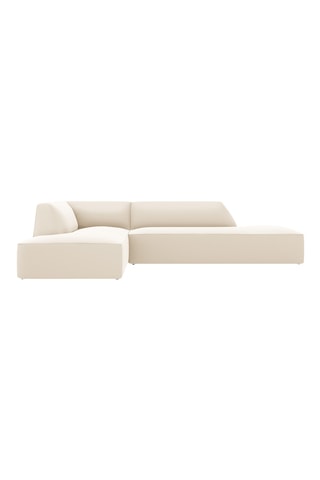 Canapé d'angle gauche Siena - Beige - 4 places - En tissu simili cuir