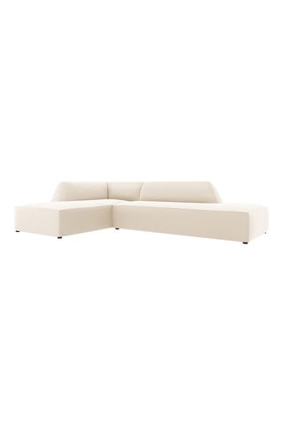 Canapé d'angle gauche Siena - Beige - 4 places - En tissu simili cuir