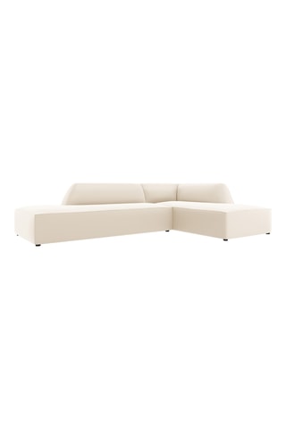 Canapé d'angle droit Siena - Beige - 4 places - En tissu simili cuir