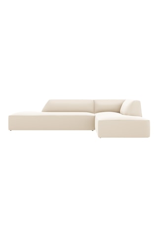 Canapé d'angle droit Siena - Beige - 4 places - En tissu simili cuir