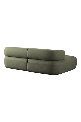 Canapé d'angle gauche Estro - Vert kaki - 3 places - En tissu chenille