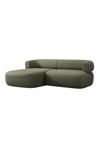 Canapé d'angle gauche Estro - Vert kaki - 3 places - En tissu chenille