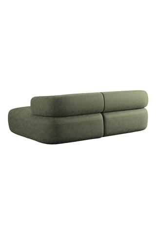Canapé d'angle droit Estro - Vert kaki - 3 places - En tissu chenille