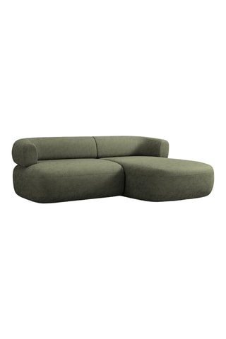 Canapé d'angle droit Estro - Vert kaki - 3 places - En tissu chenille