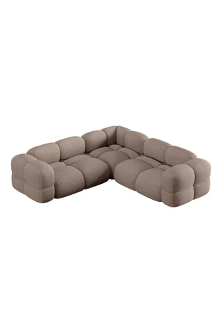 Canapé d'angle réversible Loretto - Cappuccino - 4 places - En tissu structuré