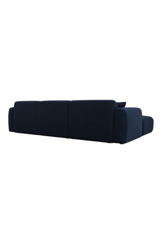 Canapé d'angle gauche Nolio - Bleu roi - 4 places - En tissu velours