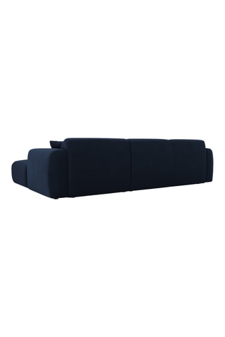 Canapé d"angle droit Nolio - Bleu roi - 4 places - En tissu velours