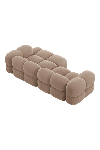 Canapé d'angle droit Loretto - Beige foncé - 3 places - En tissu velours