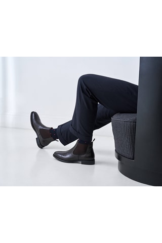 Bottines Chelsea en cuir Regular - Marron