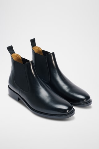 Bottines Chelsea en cuir Regular - Noir
